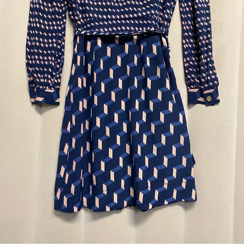 Tory Burch Women’s Judi Dress Size 2 100% Silk Belted Designer Luxury Feminine